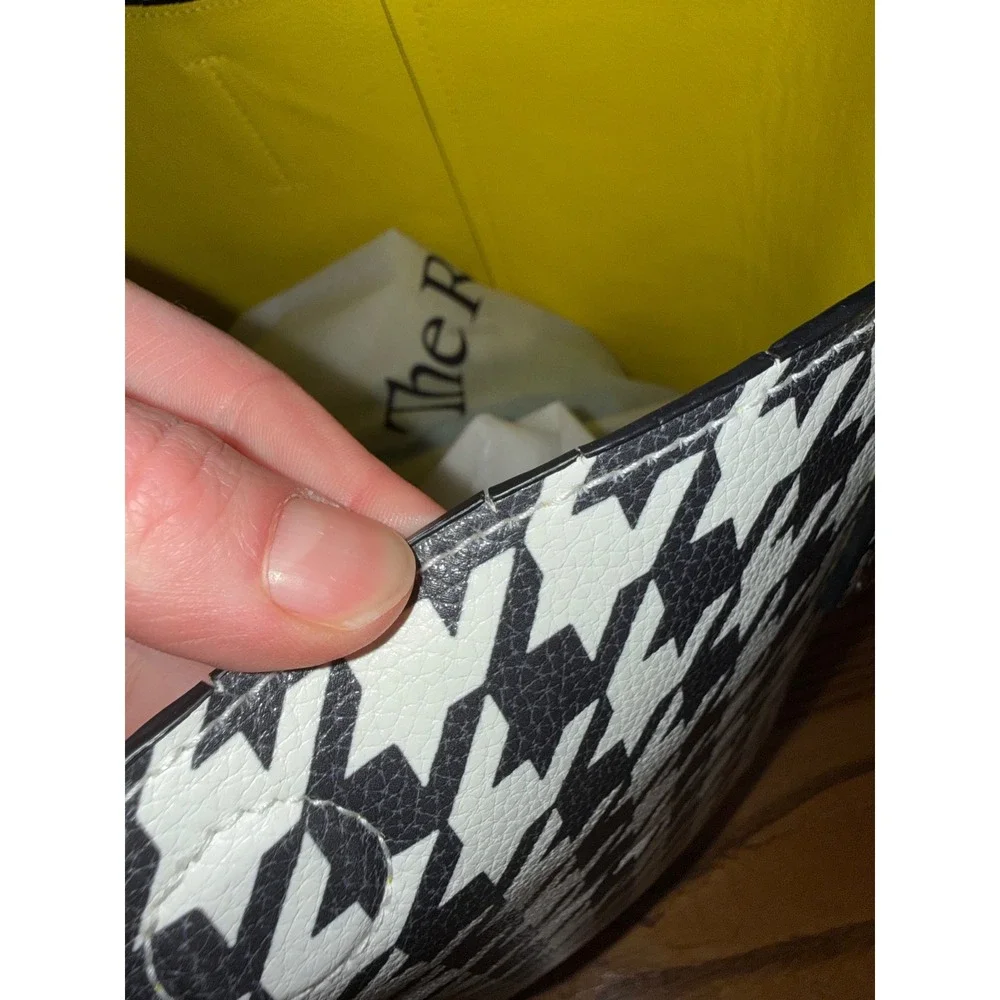 Classic Houndstooth‎ Tote Bag Bold Yellow Trim Everyday Style